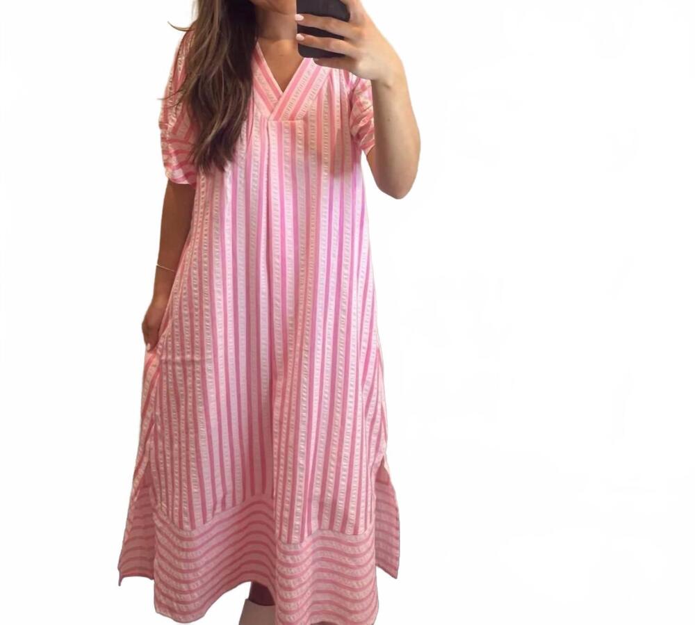 NEW LA SOCIETY coastal charm maxi dress in pink